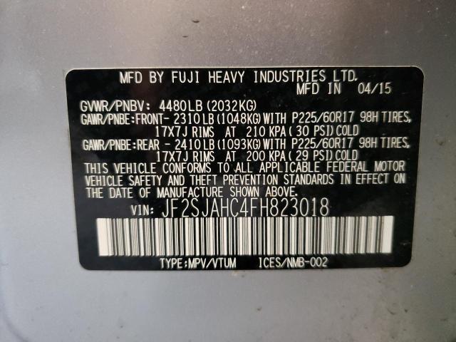 Photo 10 from auction – 2015 SUBARU FORESTER 2 with VIN JF2SJAHC4FH823018