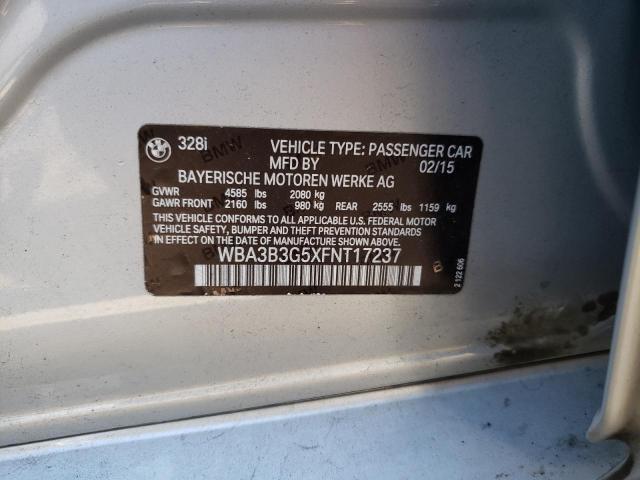 Photo 10 from auction – 2015 BMW 328 XI with VIN WBA3B3G5XFNT17237