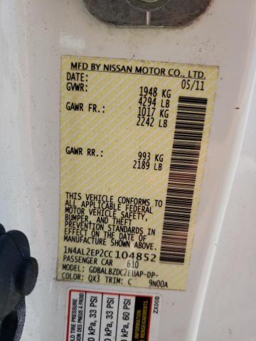 Photo 10 from auction – 2012 NISSAN ALTIMA S with VIN 1N4AL2EP2CC104852