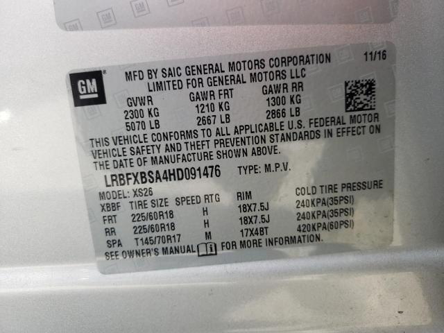 Photo 10 from auction – 2017 BUICK ENVISION E with VIN LRBFXBSA4HD091476