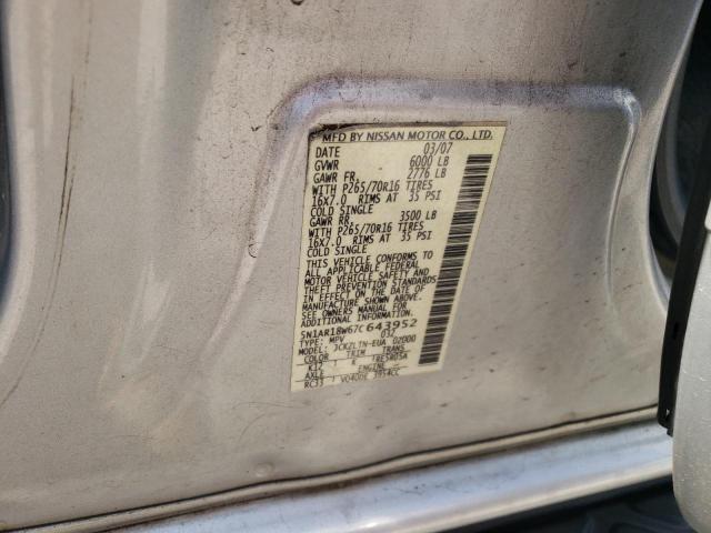 Photo 10 from auction – 2007 NISSAN PATHFINDER with VIN 5N1AR18W67C643952