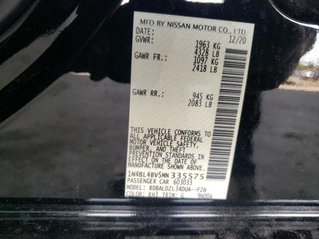 Photo 10 from auction – 2021 NISSAN ALTIMA S with VIN 1N4BL4BV5MN335575