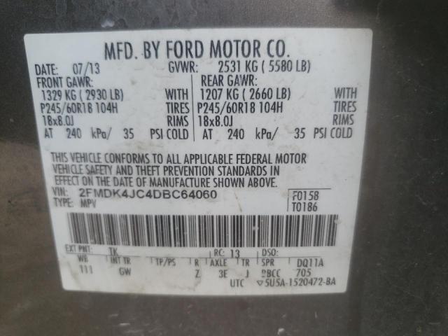 Photo 10 from auction – 2013 FORD EDGE SEL with VIN 2FMDK4JC4DBC64060