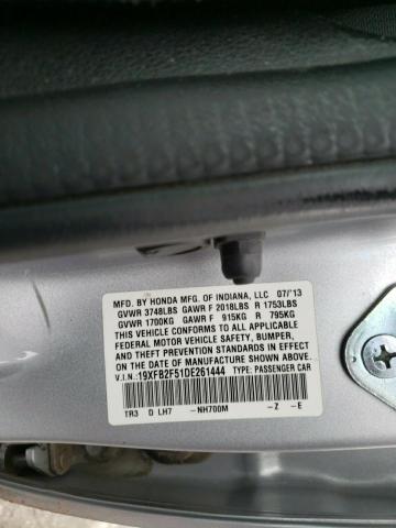 Photo 10 from auction – 2013 HONDA CIVIC LX with VIN 19XFB2F51DE261444