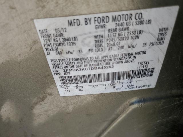 Photo 10 from auction – 2013 FORD EDGE LIMIT with VIN 2FMDK3KC7DBA45263
