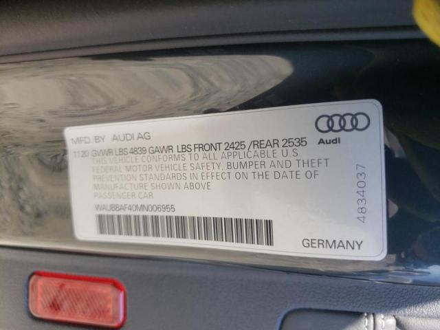 Photo 10 from auction – 2021 AUDI A4 PREMIUM with VIN WAUBBAF40MN006955