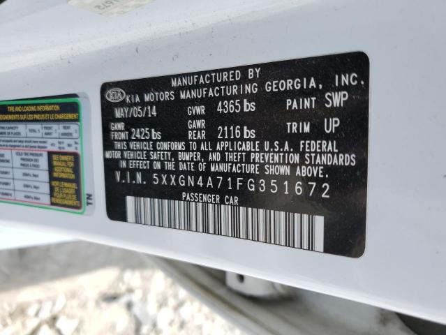 Photo 10 from auction – 2015 KIA OPTIMA EX with VIN 5XXGN4A71FG351672
