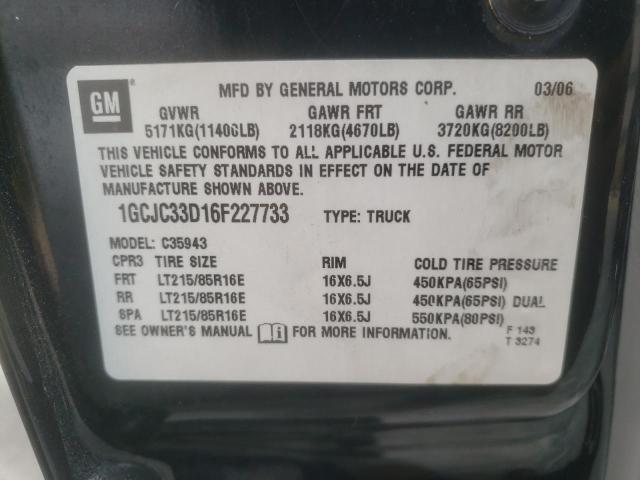 Photo 10 from auction – 2006 CHEVROLET SILVERADO with VIN 1GCJC33D16F227733