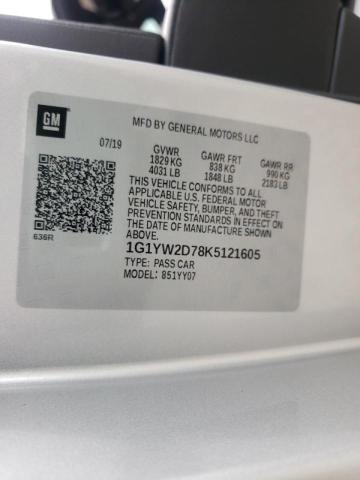 Photo 10 from auction – 2019 CHEVROLET CORVETTE G with VIN 1G1YW2D78K5121605