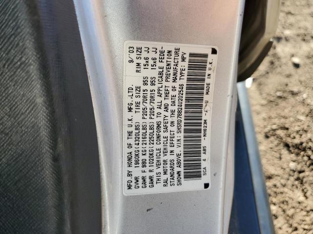 Photo 10 from auction – 2004 HONDA CR-V EX with VIN SHSRD78824U202546