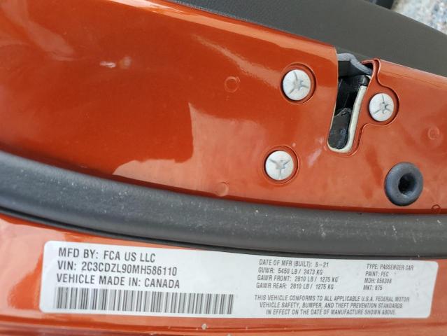 Photo 10 from auction – 2021 DODGE CHALLENGER with VIN 2C3CDZL90MH586110