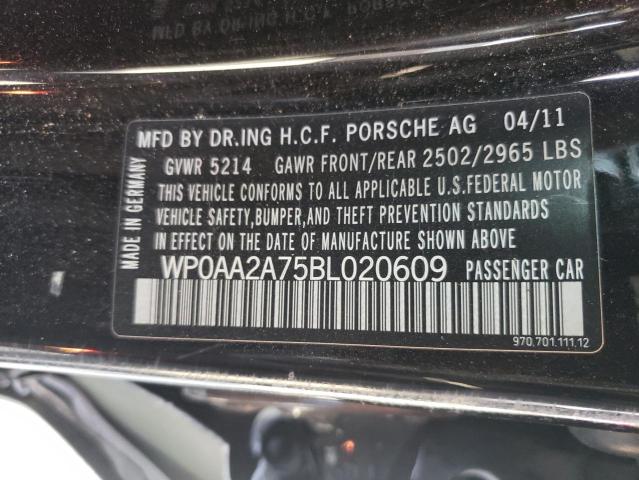 Photo 10 from auction – 2011 PORSCHE PANAMERA with VIN WP0AA2A75BL020609