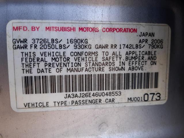 Photo 10 from auction – 2006 MITSUBISHI LANCER ES with VIN JA3AJ26E46U048553