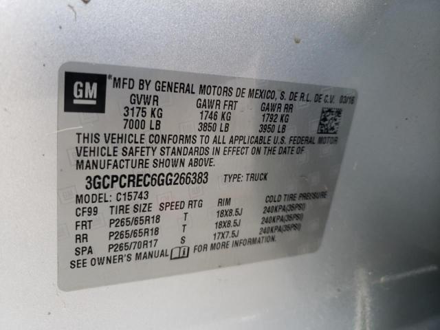 Photo 10 from auction – 2016 CHEVROLET SILVERADO with VIN 3GCPCREC6GG266383