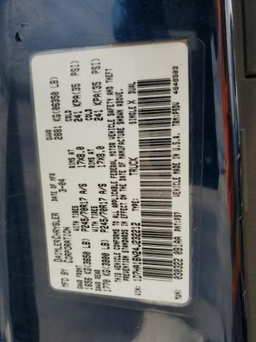 Photo 10 from auction – 2004 DODGE RAM 1500 S with VIN 1D7HA16N24J232212