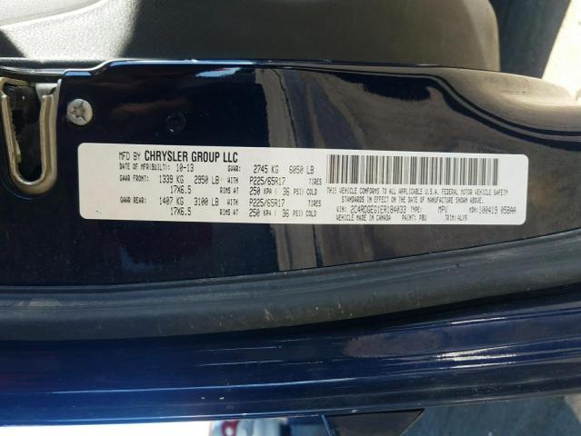 Photo 10 from auction – 2014 DODGE GRAND CARA with VIN 2C4RDGEG1ER184033