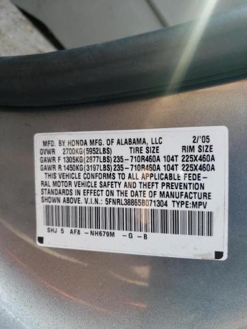 Photo 10 from auction – 2005 HONDA ODYSSEY TO with VIN 5FNRL38865B071304
