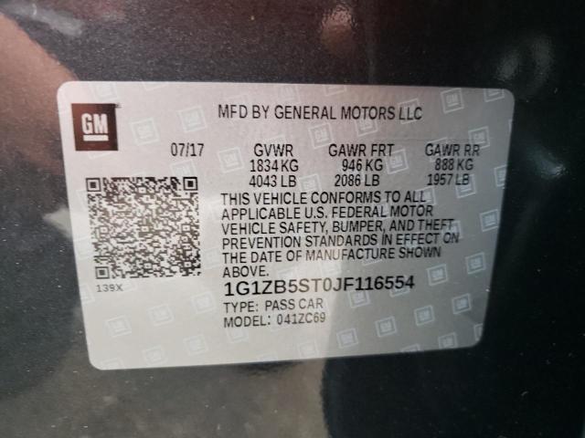 Photo 10 from auction – 2018 CHEVROLET MALIBU LS with VIN 1G1ZB5ST0JF116554