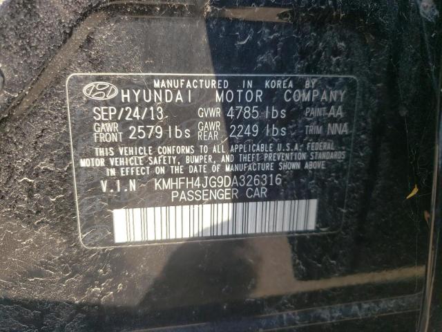 Photo 10 from auction – 2013 HYUNDAI SONATA with VIN KMHFH4JG9DA326316