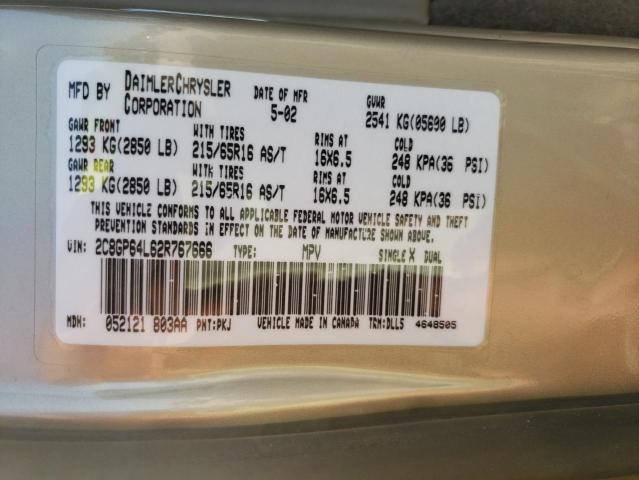 Photo 10 from auction – 2002 CHRYSLER TOWN & COU with VIN 2C8GP64L62R767666