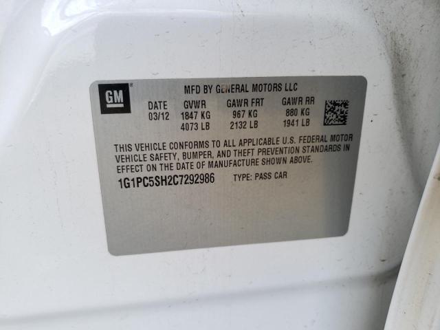 Photo 10 from auction – 2012 CHEVROLET CRUZE LS with VIN 1G1PC5SH2C7292986