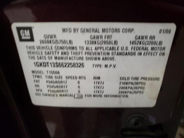 Photo 10 from auction – 2006 GMC ENVOY with VIN 1GKDT13S662258326