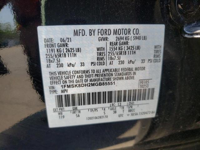 Photo 10 from auction – 2021 FORD EXPLORER X with VIN 1FMSK8DH2MGB85551