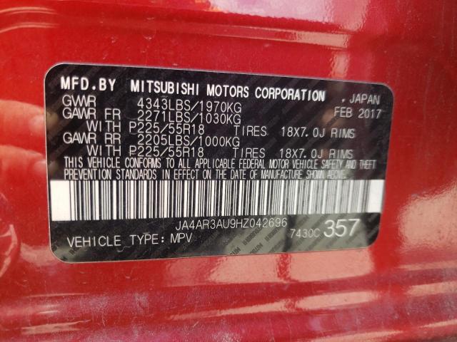 Photo 10 from auction – 2017 MITSUBISHI OUTLANDER with VIN JA4AR3AU9HZ042696
