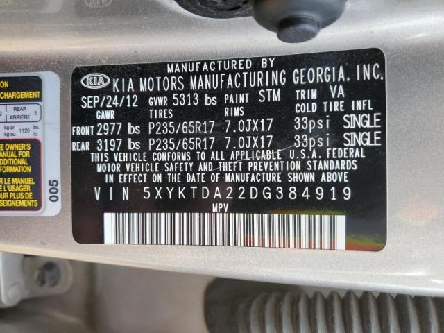 Photo 10 from auction – 2013 KIA SORENTO LX with VIN 5XYKTDA22DG384919