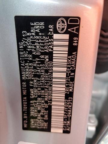 Photo 10 from auction – 2014 TOYOTA COROLLA L with VIN 2T1BURHE2EC076690