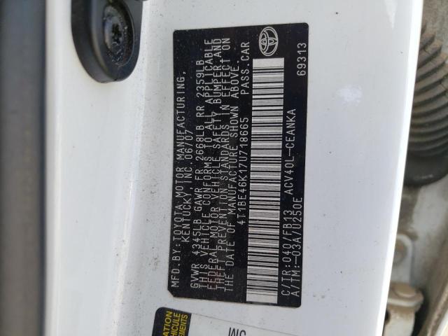 Photo 10 from auction – 2007 TOYOTA CAMRY CE with VIN 4T1BE46K17U718665