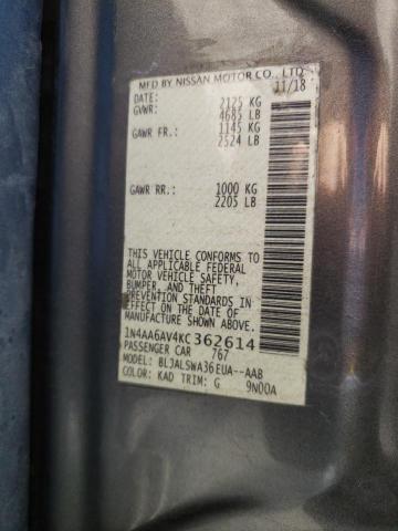 Photo 10 from auction – 2019 NISSAN MAXIMA S with VIN 1N4AA6AV4KC362614