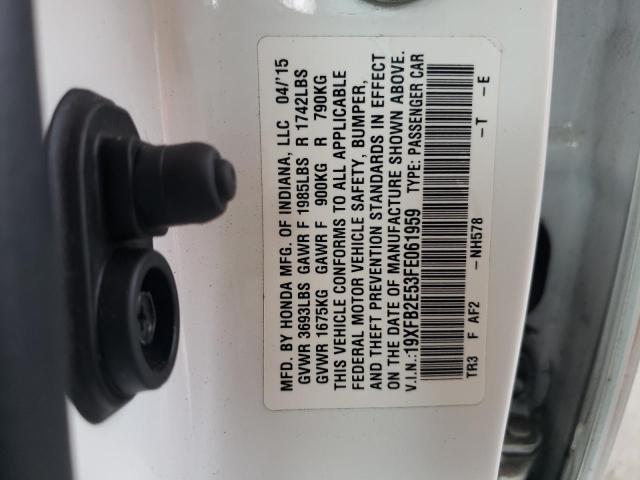 Photo 10 from auction – 2015 HONDA CIVIC LX with VIN 19XFB2E53FE061959