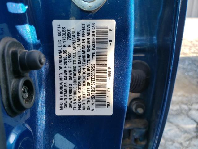 Photo 10 from auction – 2014 HONDA CIVIC LX with VIN 19XFB2F57EE250255
