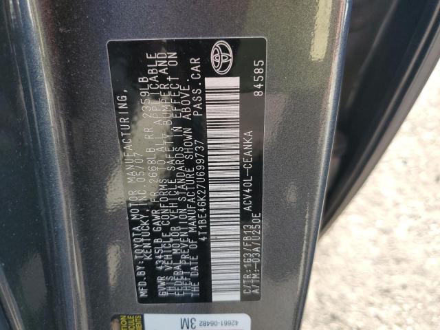 Photo 10 from auction – 2007 TOYOTA CAMRY CE with VIN 4T1BE46K27U699737
