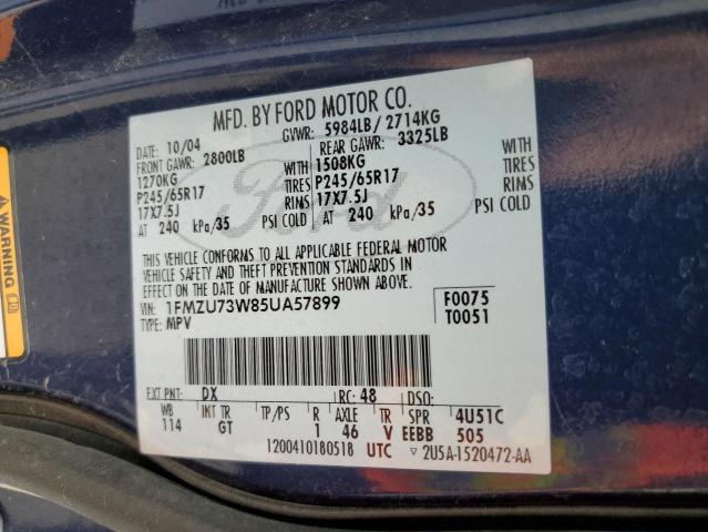 Photo 10 from auction – 2005 FORD EXPLORER X with VIN 1FMZU73W85UA57899