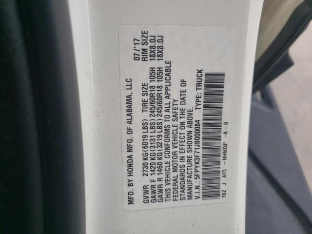 Photo 10 from auction – 2018 HONDA RIDGELINE with VIN 5FPYK3F71JB000084