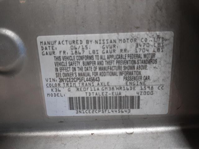 Photo 10 from auction – 2015 NISSAN VERSA NOTE with VIN 3N1CE2CP5FL445643