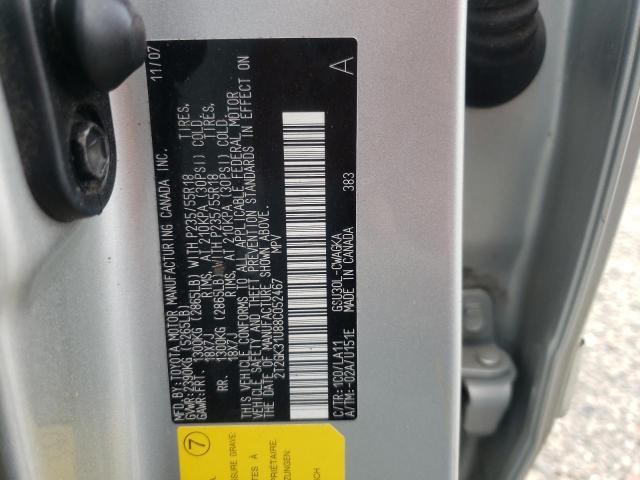 Photo 10 from auction – 2008 LEXUS RX 350 with VIN 2T2GK31U88C052467