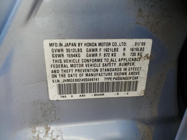 Photo 10 from auction – 2009 HONDA FIT with VIN JHMGE88249S049741