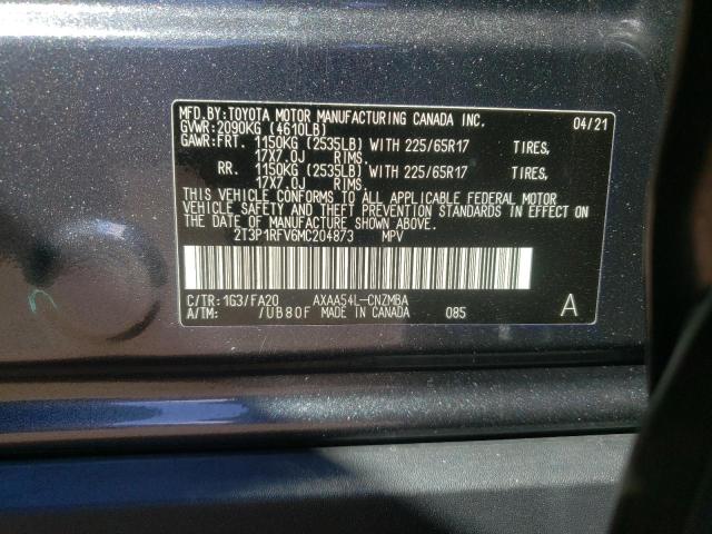 Photo 10 from auction – 2021 TOYOTA RAV4 XLE with VIN 2T3P1RFV6MC204873