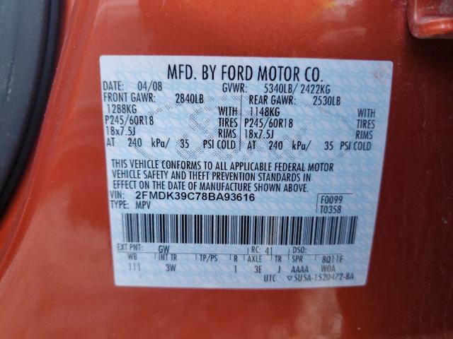 Photo 10 from auction – 2008 FORD EDGE LIMIT with VIN 2FMDK39C78BA93616