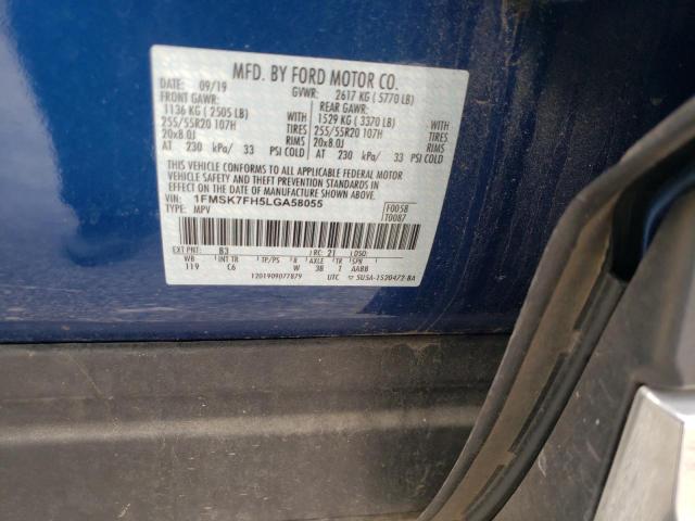 Photo 10 from auction – 2020 FORD EXPLORER L with VIN 1FMSK7FH5LGA58055