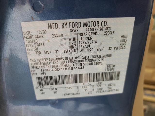 صورة رقم 10 من المزاد - 2010 FORD ESCAPE XLT مع VIN 1FMCU0D77AKB41643