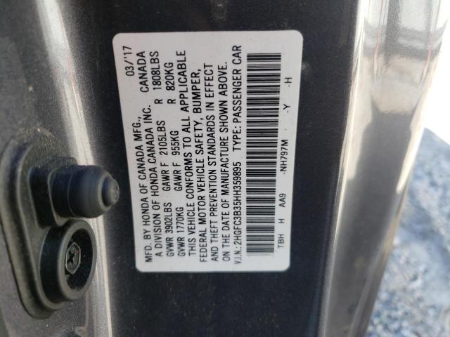 Photo 10 from auction – 2017 HONDA CIVIC EX with VIN 2HGFC3B35HH359895