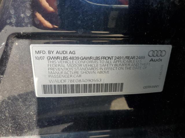 Photo 10 from auction – 2008 AUDI A4 2.0T QU with VIN WAUDF78E08A090553