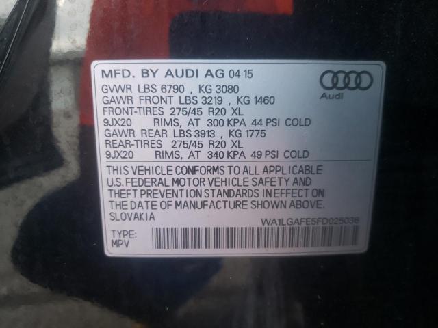 Photo 10 from auction – 2015 AUDI Q7 PREMIUM with VIN WA1LGAFE5FD025036