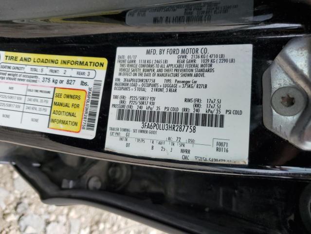 Photo 10 from auction – 2017 FORD FUSION SE with VIN 3FA6P0LU3HR287758
