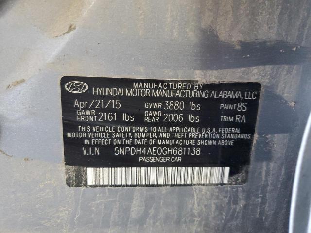 Photo 10 from auction – 2016 HYUNDAI ELANTRA with VIN 5NPDH4AE0GH681138