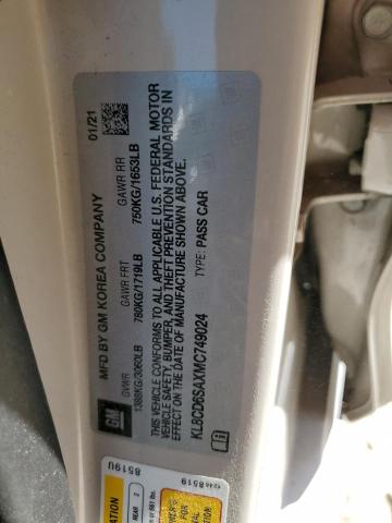 Photo 10 from auction – 2021 CHEVROLET SPARK 1LT with VIN KL8CD6SAXMC749024